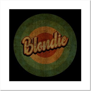 Circle Retro Vintage Blondie 80s Posters and Art